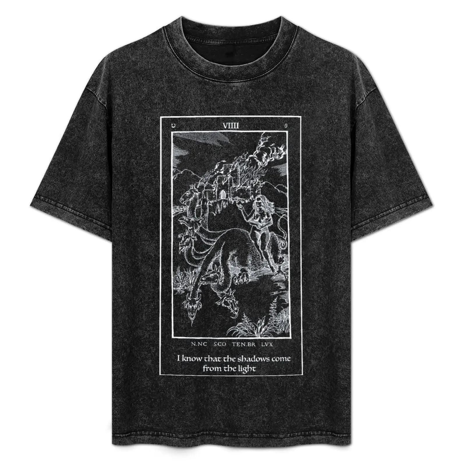 #9 I know that the shadow comes from light (LCF version) - The Ninth Gate Engraving T-Shirt Casual Breathable Short Sleeve Top