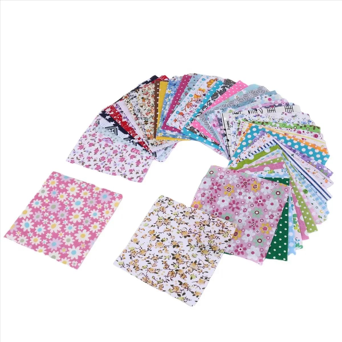 AIMA DIY Patchwork: Set 60 Pezzi di Tessuto in Cotone 10x10cm per Quilting e Cucito