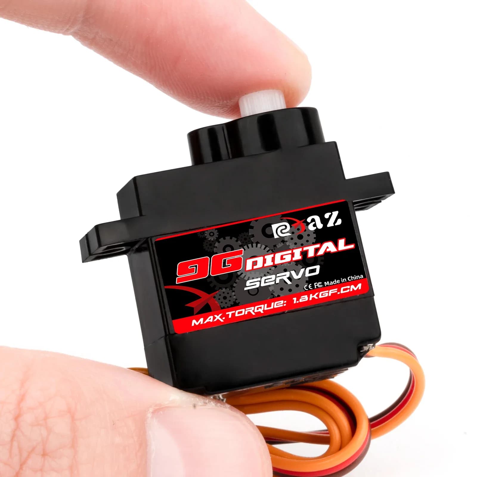 RCXAZ 9g Plastic/Iron/Copper Gear 1.6KG Digital Servo for RC Fixed-Wing Airplane Robot Car Boat Duct Plane Small Servo Motor