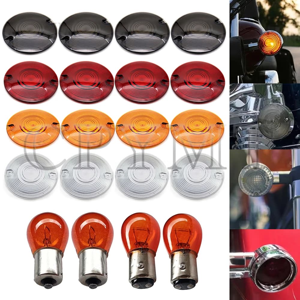 Kit copriobiettivo indicatore indicatore di direzione moto con lampadine 1156 1157 adatte per Harley Touring Road Electra Glide Road King