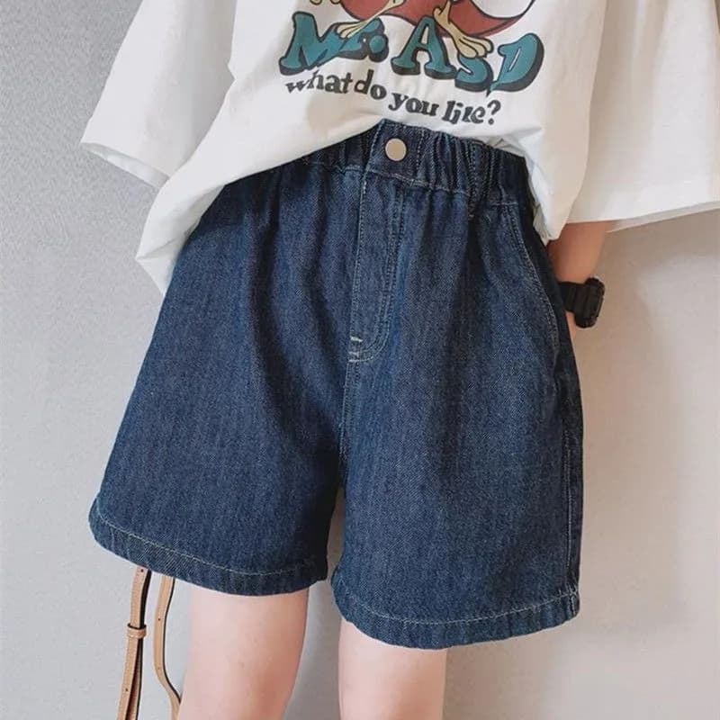 Girl's Vintage Denim Shorts 2026 Summer New Lightweight Casual Wear Out Pants for Kids​
