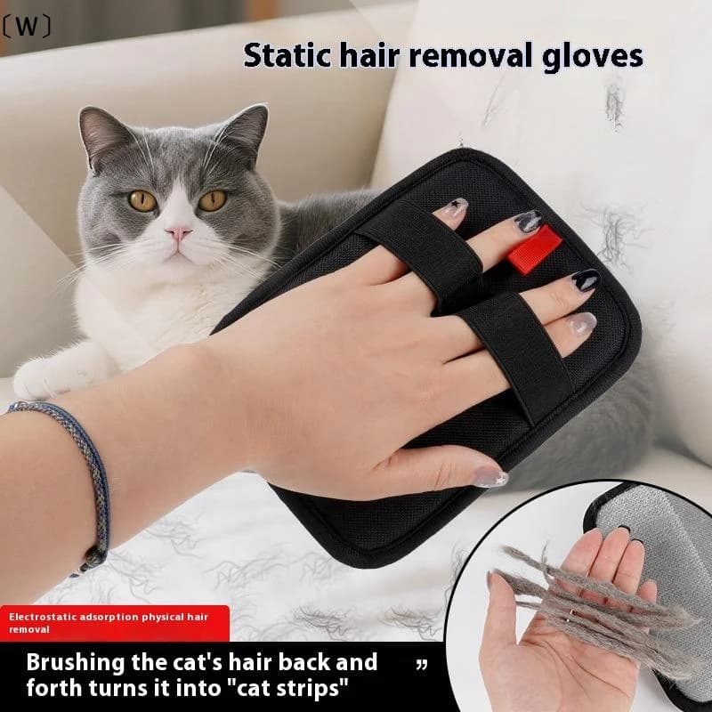 maveraWkojaStatic Guanti per la depilazione di animali domestici Riutilizzabili elettrostatici per gatti Toelettatura di cani Divano Tappeto Seggiolino auto Spazzola Strumento obrazWinter1 onder