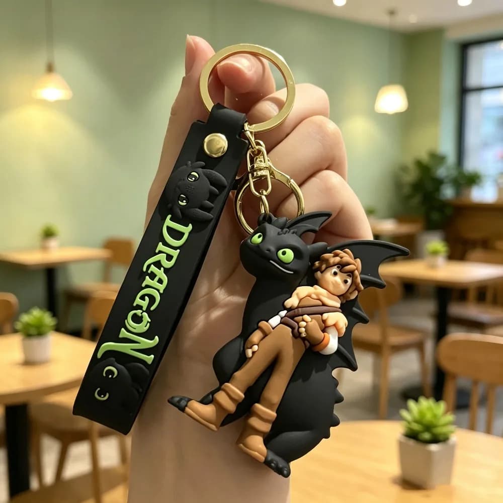 In Stock How to Train Your Dragon Keychain 6 Styles Night Fury Light Fury Zippleback Figure 3D Toy Zinc Alloy Ring Keyring Bag P