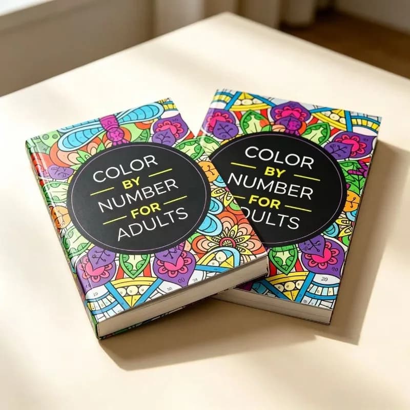 2 Coloring Books, Using Numbers to Represent Colors, Featuring Digital Art Pages with Flowers and Insects as the Main Themes