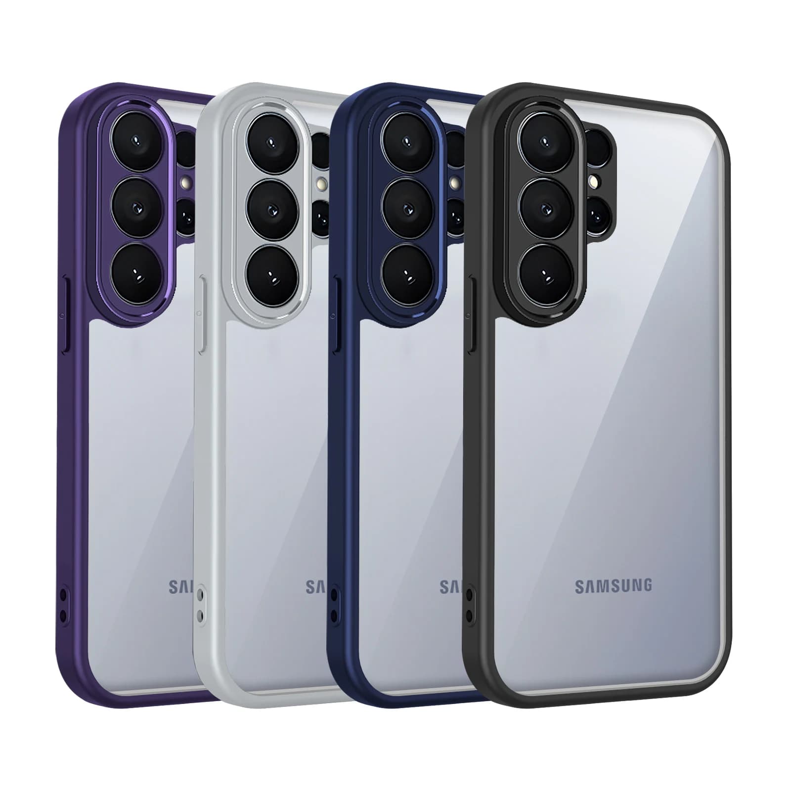 Custodia per Samsung Galaxy S24 Ultra, Cover per Galaxy S23 Ultra, Custodia S24U con Cuscino d'Aria, Bumper in Silicone, Cover Posteriore Trasparente Opaca Rigida