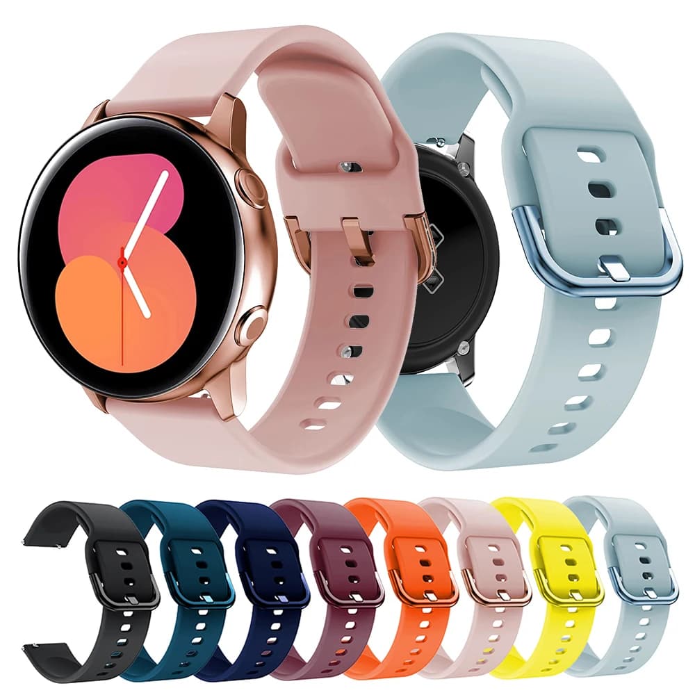 20mm 22mm Silicone Strap For Samsung Galaxy Watch 3 4 5 Smart Watch Band for Galaxy Watch 42mm 46mm Active 2 Gear S3