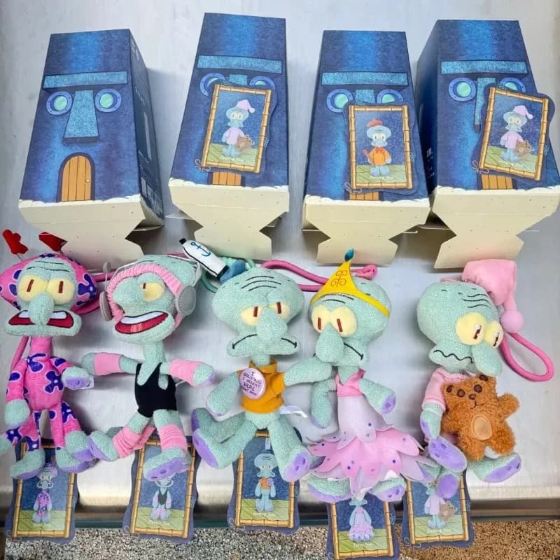 Genuine X11 Squidward A Day Series Blind Box Funny Abstract Cosplay Doll SpongeBob Bikini Bottom Bag Pendant Collectible Gift