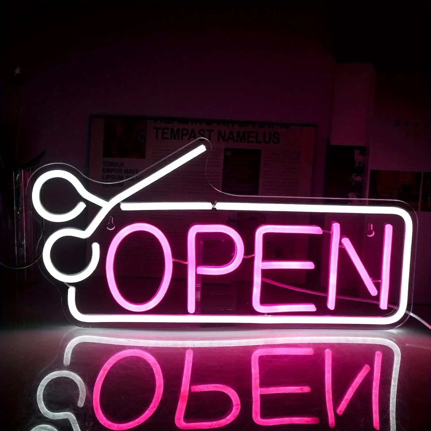 Forbici Open Neon Sign for Business-Neon Lights Sign for Party Bar Salon Stores Shop Hotel Wall Decor per Store Windows