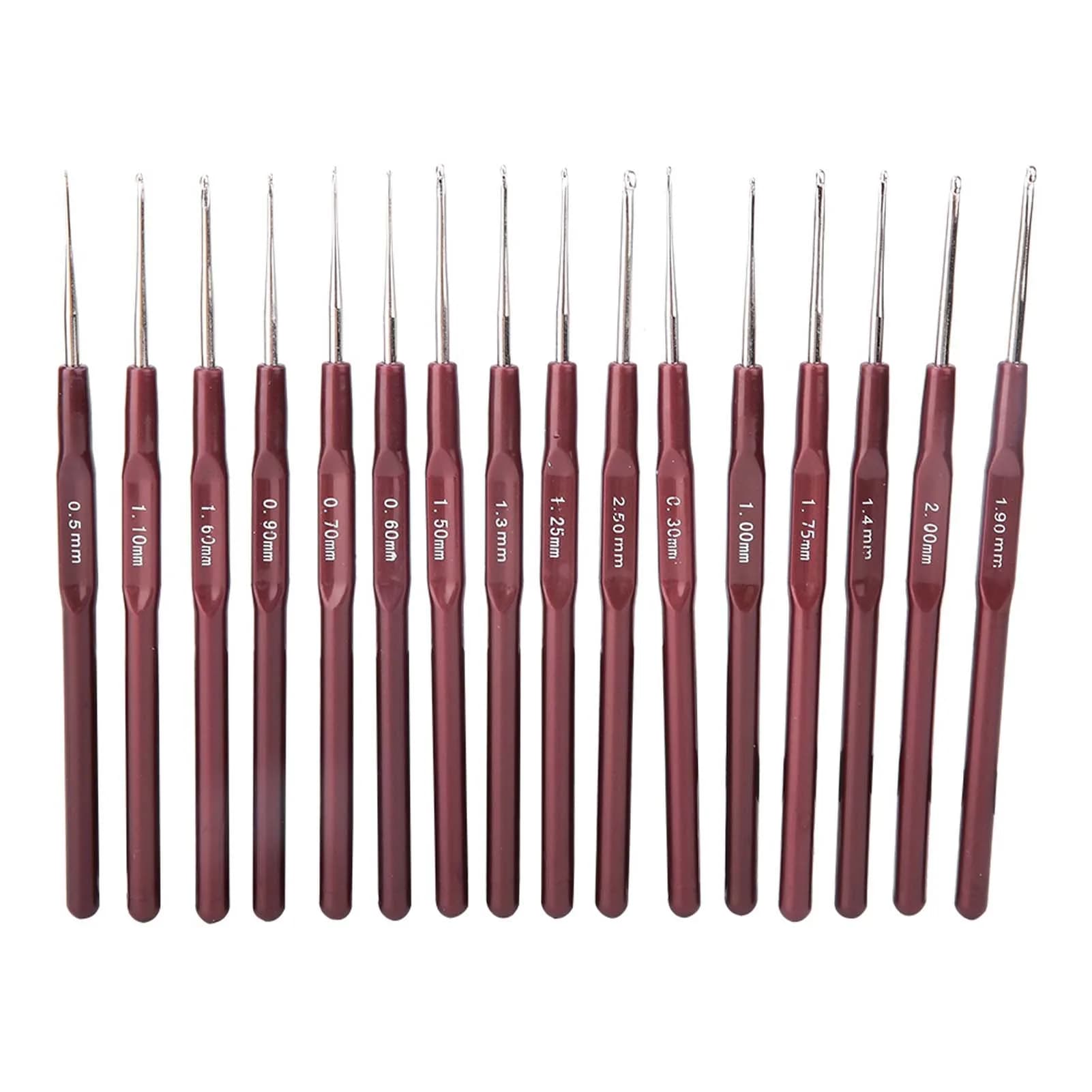 Set di Ferri da Maglia con Manico in Plastica, Uncinetto Ultra Sottile con Manico in Plastica, Ferri da Maglia in Acciaio Inossidabile, Strumento per Cucito