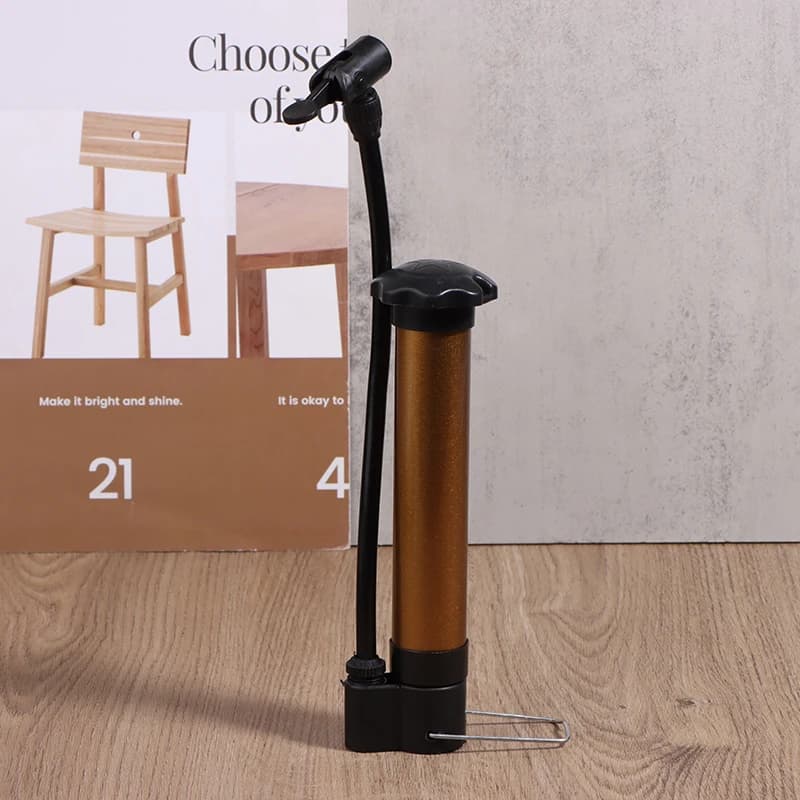 【W】Pompa per Bicicletta Portatile 80 PSI, Pompa Manuale per Bici, Gonfiatore per Pneumatici e Palloncini, Valvola Schrader, Pompa da Pavimento, Accessori per Ciclismo