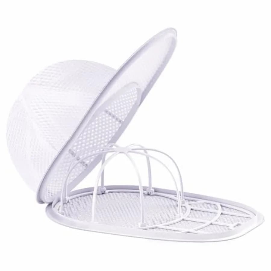 Hat Washer Cage for Baseball Caps, Durable Cap Form Holder for Washing Machine and Dishwasher Hat Cleaning Kit, White - 1 Pack