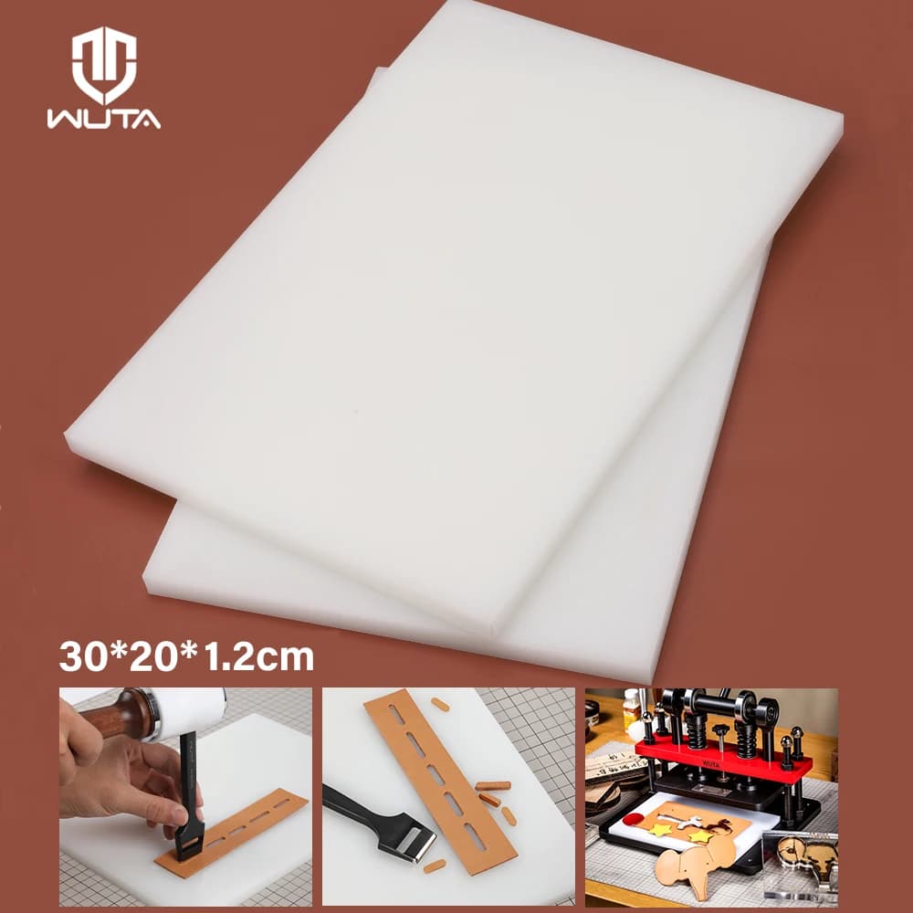 WUTA 1pc Punzonatrice in pelle PVC Bianco Tappetino da taglio Stamping Gomma Punzonatrice Pad Maglio Colpire Tavolo Strumenti artigianali in pelle fai da te