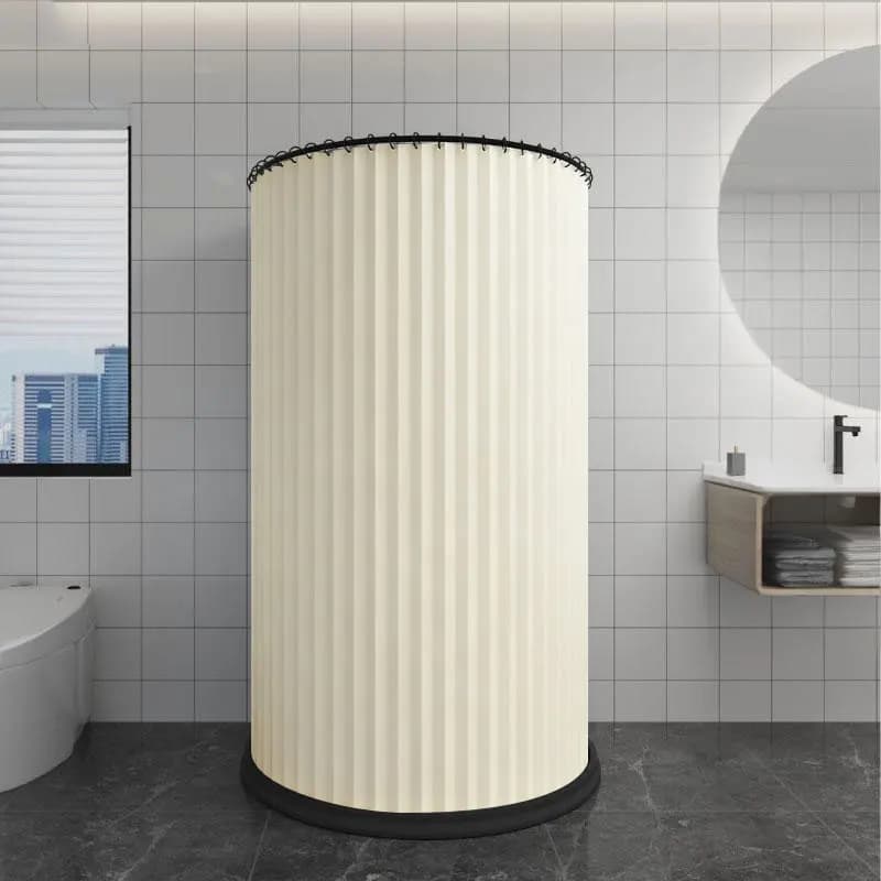 Tenda da Doccia Pieghevole Spessa in Tessuto Resistente, Divisorio per Doccia, Schermo Privacy per Bagno, Facile Installazione con Ganci, Durevole