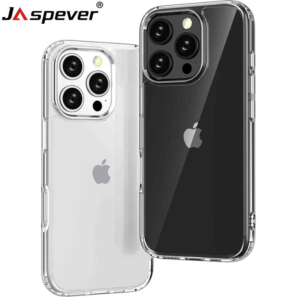 Hybrid PC+TPU Shockproof Case For iPhone 18 17 Air 17E 16 16E 15 14 Plus 13 12 11 Pro Max Clear Hard Back Cover Soft Shell Slim
