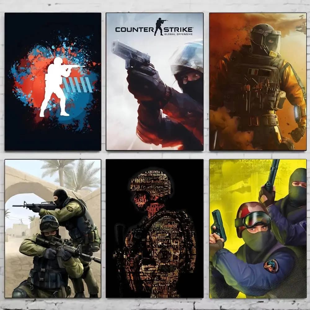 Poster stampato del gioco C-CS GO per camera da letto, soggiorno, decorazioni per la casa, cartoni animati, film, pittura su tela, arte da parete, immagine HD, murale