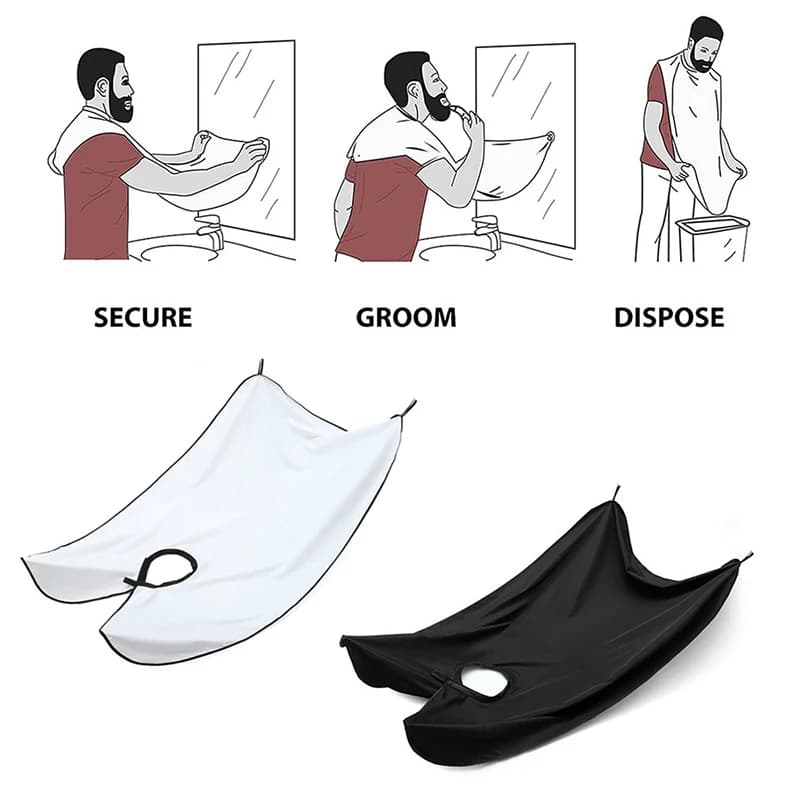 Grembiule da barba da uomo, mantella raccogli-barba, bavaglino per la cura del viso, per la rasatura, per adulti, per la pulizia del rasoio, per parrucchieri, per uomo, regalo
