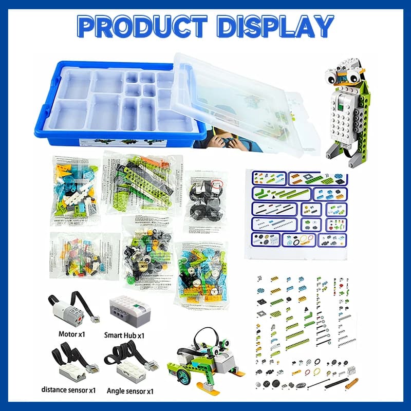 I nuovi componenti tecnologici wedo3.0 le piccole particelle sono compatibili con i giocattoli, blocchi di costruzione ad alta tecnologia, set fai da te, possono costruire robot,