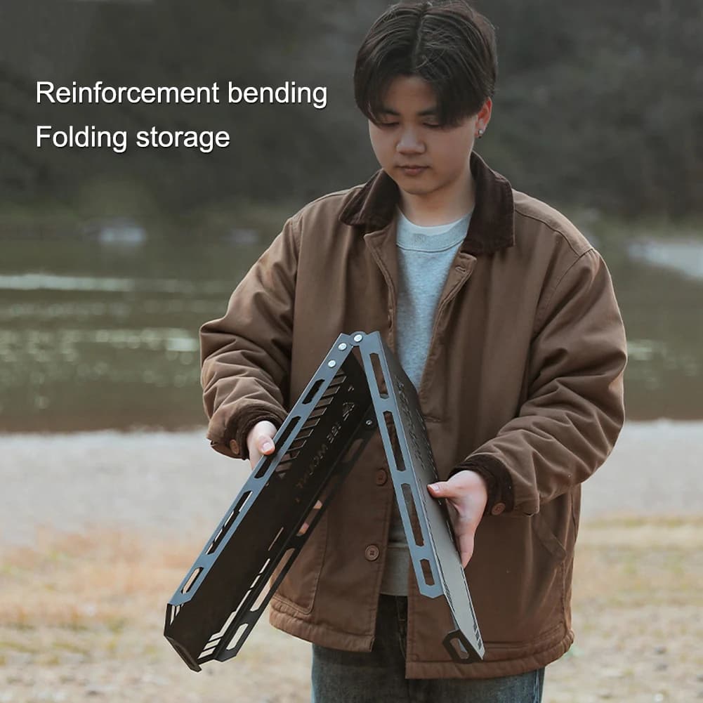 Camping Tripod Top Plate Portable Storage Table Top Board Foldable High Strength Bending with Hanging Hole Outdoor Accessories