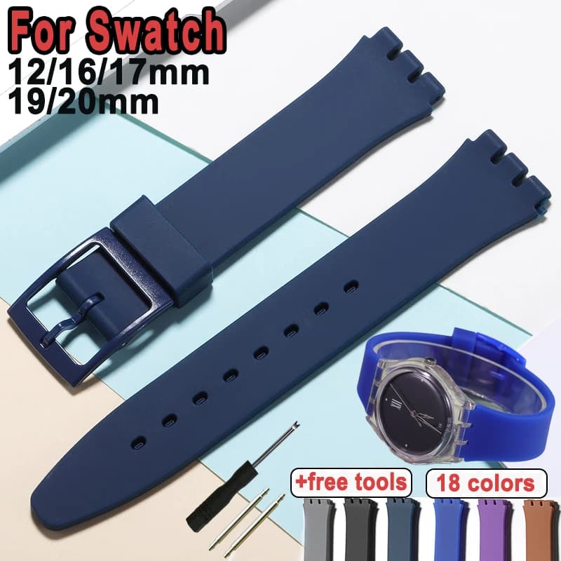 Per Swatch cinturino 12/16/17/19/20mm colorato sport immersioni silicone durata sostituire cinturino donna uomo braccialetto accessori