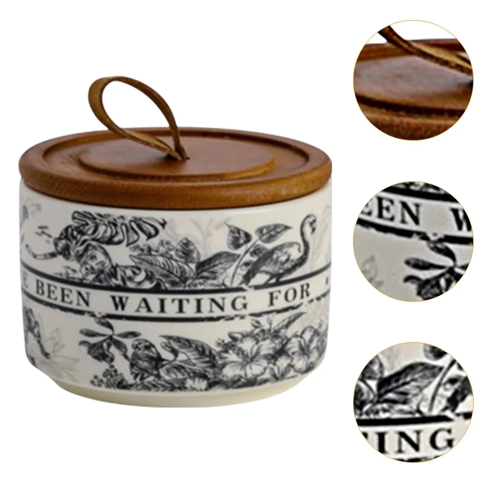 Decorative Canister Food Storage Jar with Lid Porcelain Dry Food Container Tea