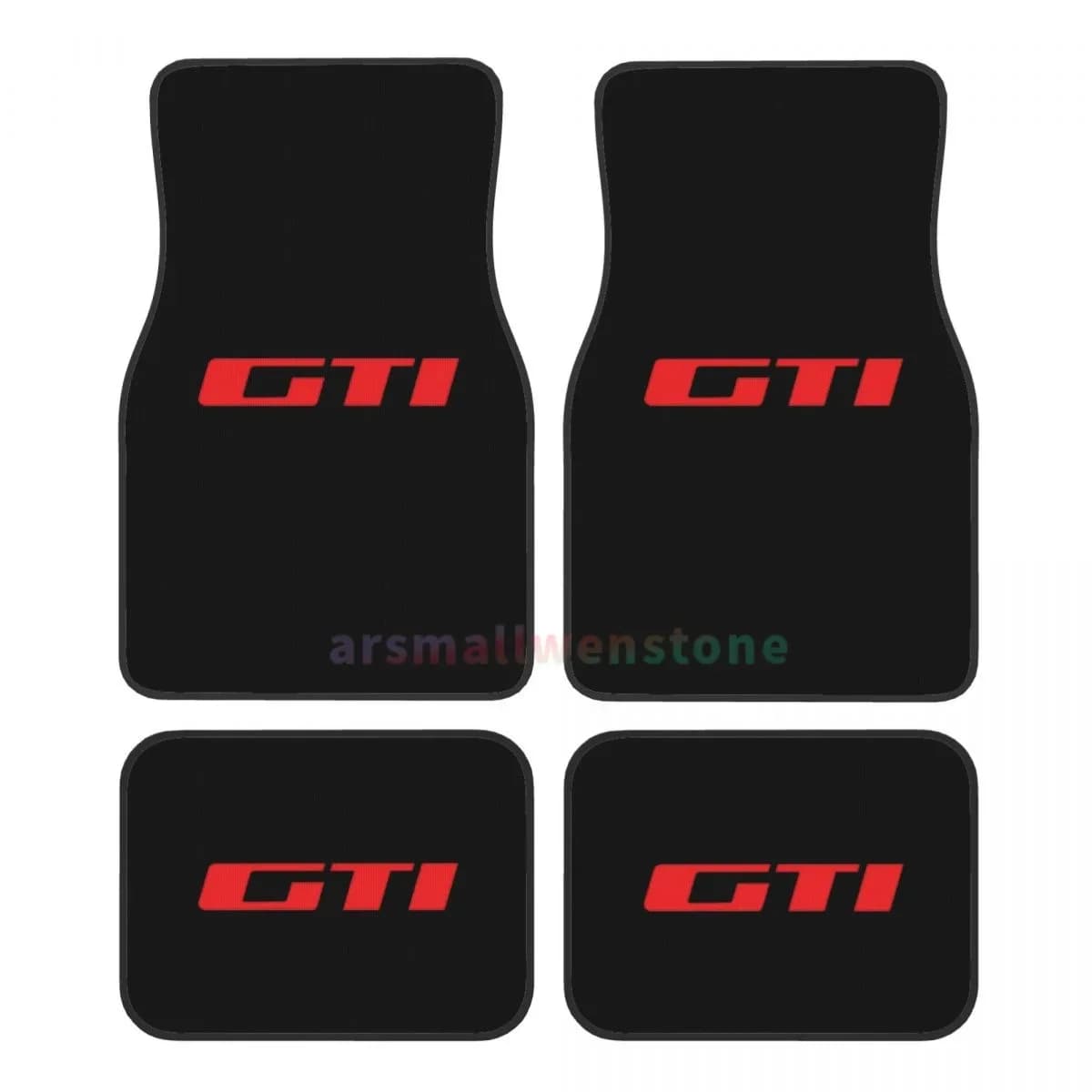 GTI 4 alfombrillas para el suelo l coche terciopelo cristalino para mujer, alfombrilla antiincrustante para el suelo l co