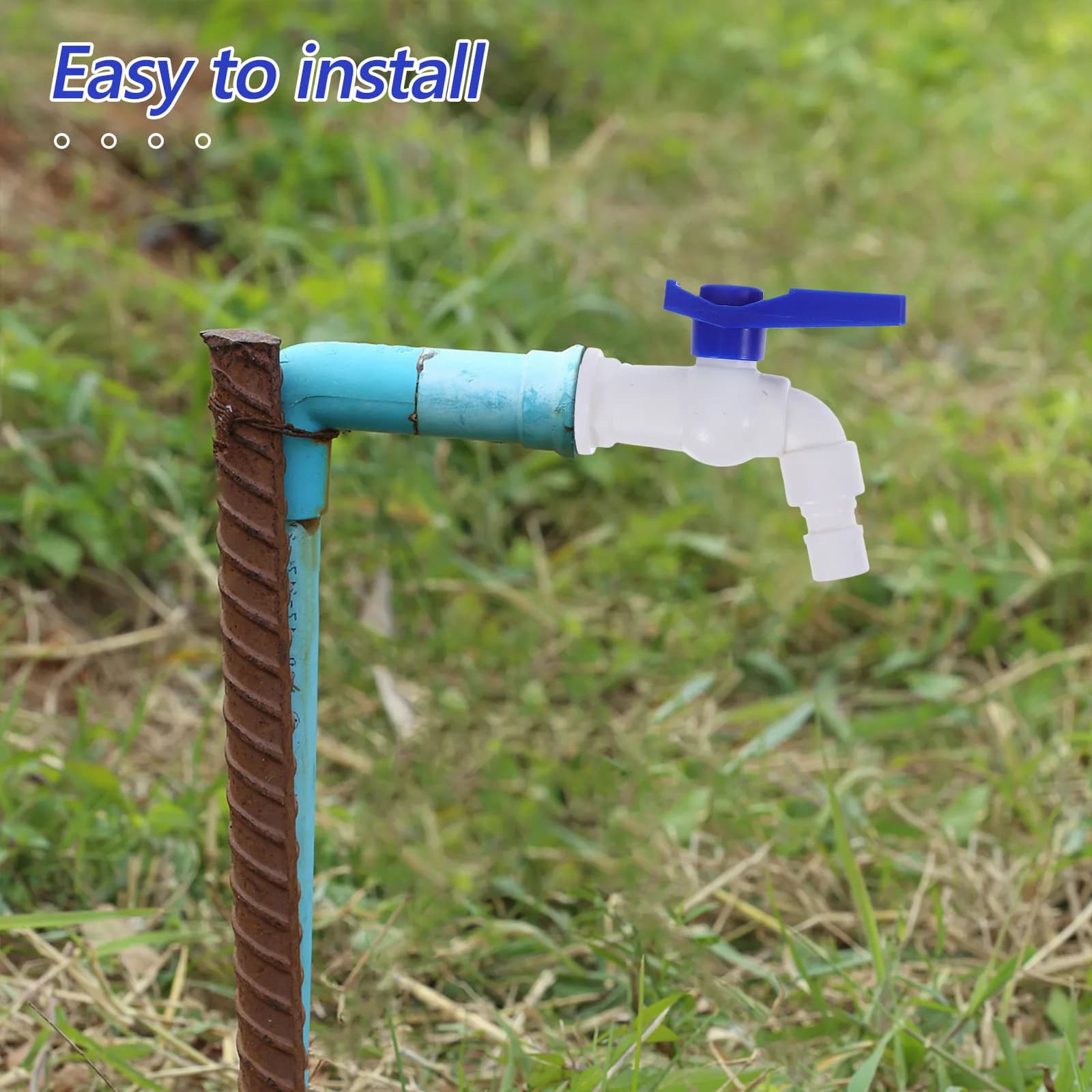 Set di 4 Valvole in Plastica per Esterni con Maniglia, Robuste, per Giardino e Connettore per Tubo Lavatrice