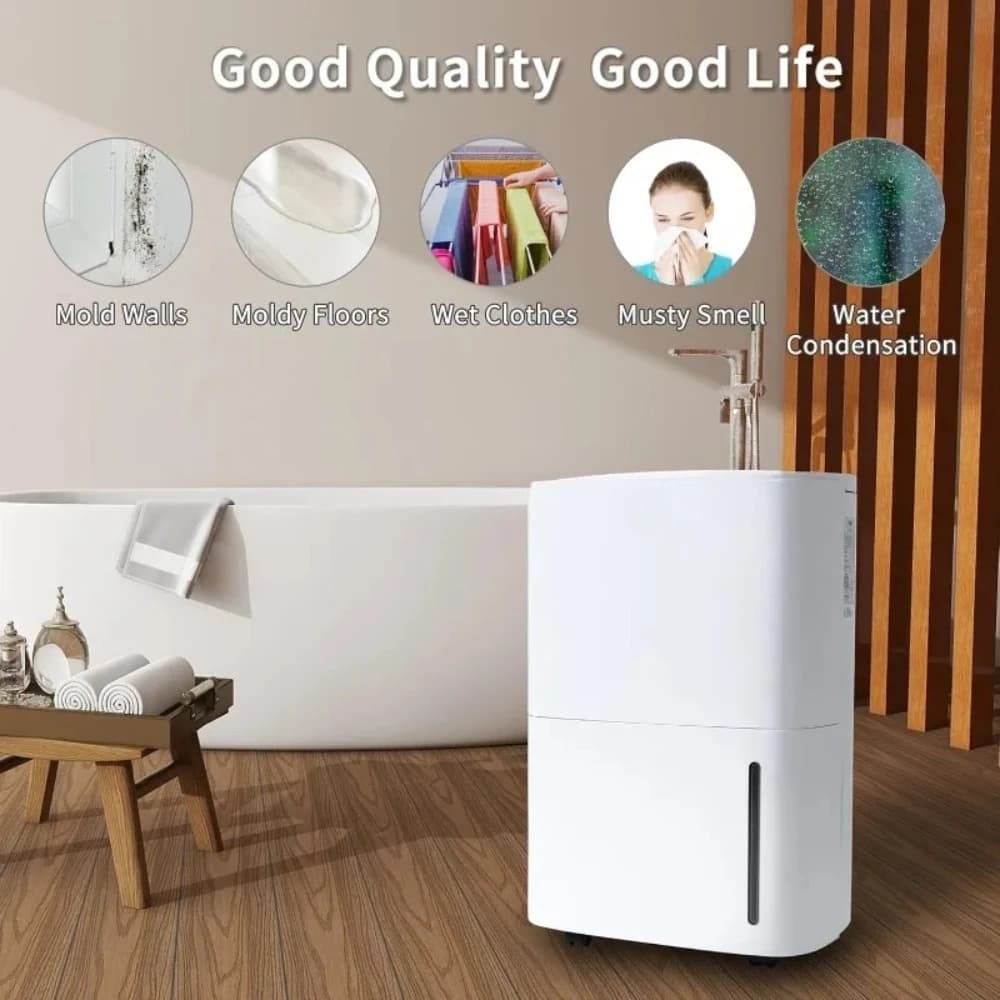 NUOVO Deumidificatore da 150 Pint con Pompa - 7000 Piedi Quadrati Deumidificatore silenzioso per casa, seminterrati di grandi dimensioni, magazzini e ambienti spaziosi