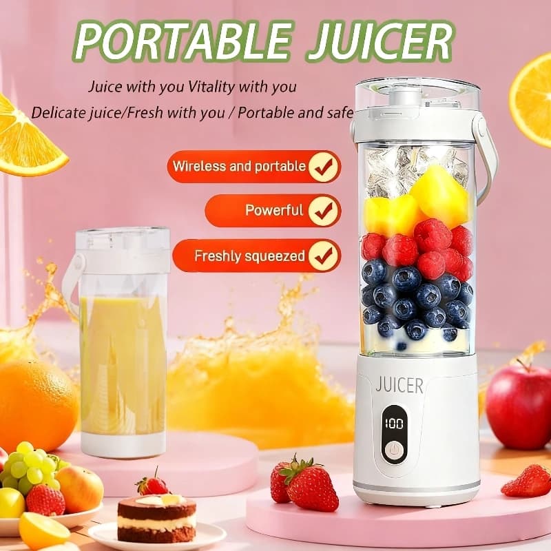 600 ml USB rechargeable portable juicer for fresh fruit smoothies Personal fruit mixer wireless kitchen