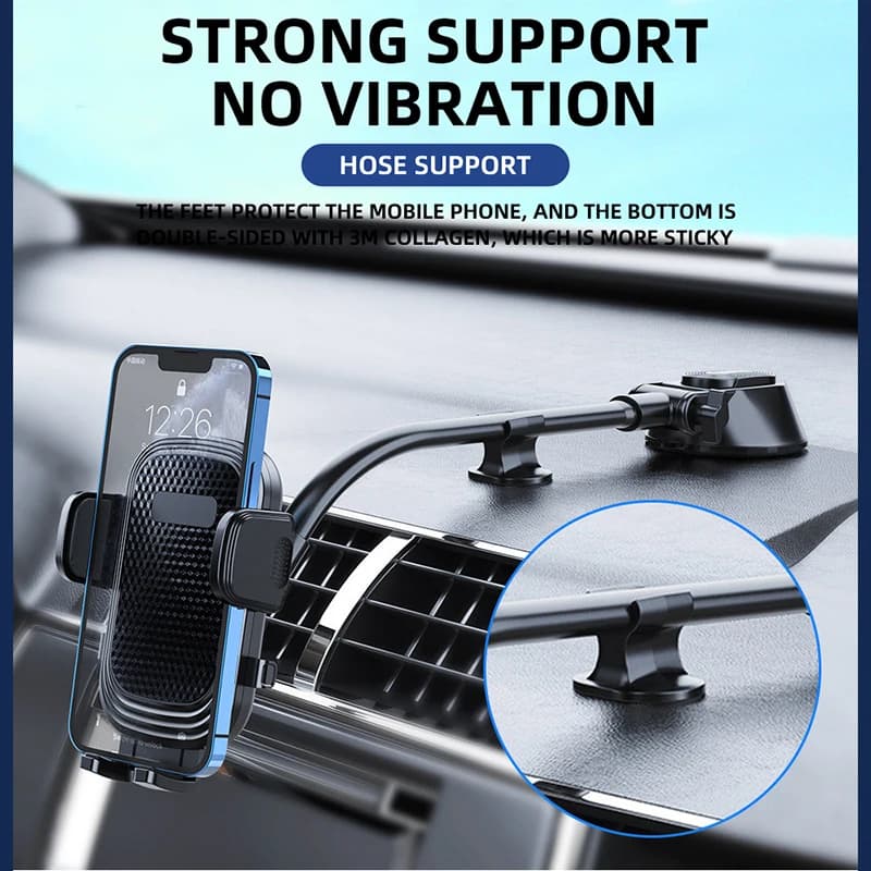 Flexible Long Arm Car Phone Holder Car Windshield/Dashboard Suction Cup Phone Bracket Universal Cellphone Stand for 50-90mm