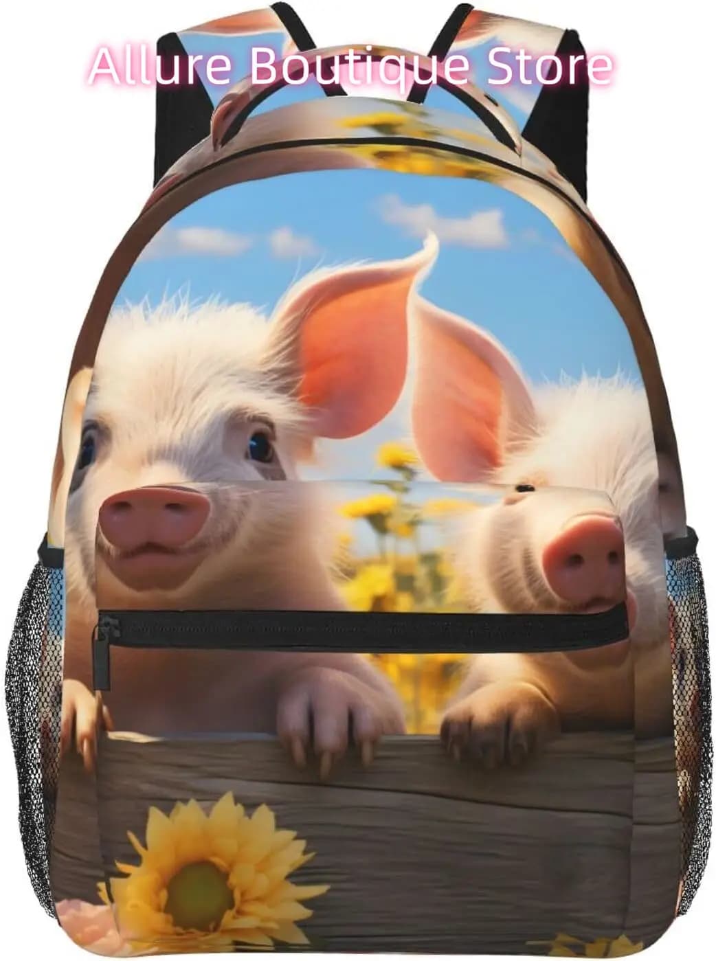 borsa per laptop ritorno a scuola Girasole Pig Zaino per laptop leggero Zaino leggero multiuso da viaggio casual Unisex Colleg