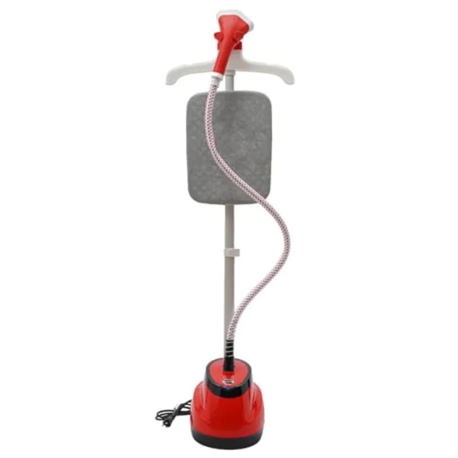 Vaporizzatore Portatile Rosso per Vestiti 110V per Rimozione Pieghe a Casa e in Viaggio, Potente Cura dei Tessuti in Rosso per Famiglie e Viaggi