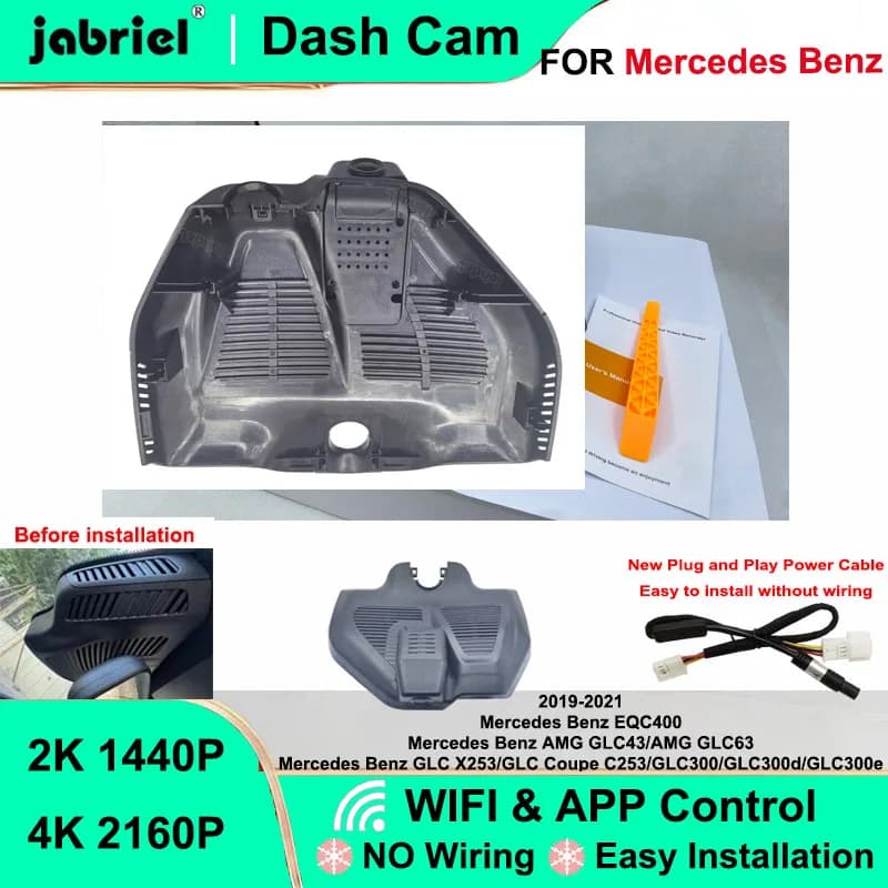 Jabriel for Mercedes Benz GLC300 GLC300d GLC300e GLC x253 c253 AMG GLC43 GLC63 EQC400 2019 2020 2021 Dash Cam 2K 4K Wifi DVR for Auto