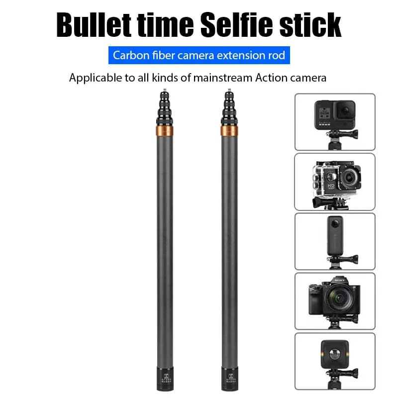 Bastone selfie invisibile in fibra di carbonio da 290 cm per Insta360 X3 GO 3 Action 4 Accessori per selfie stick GoPro
