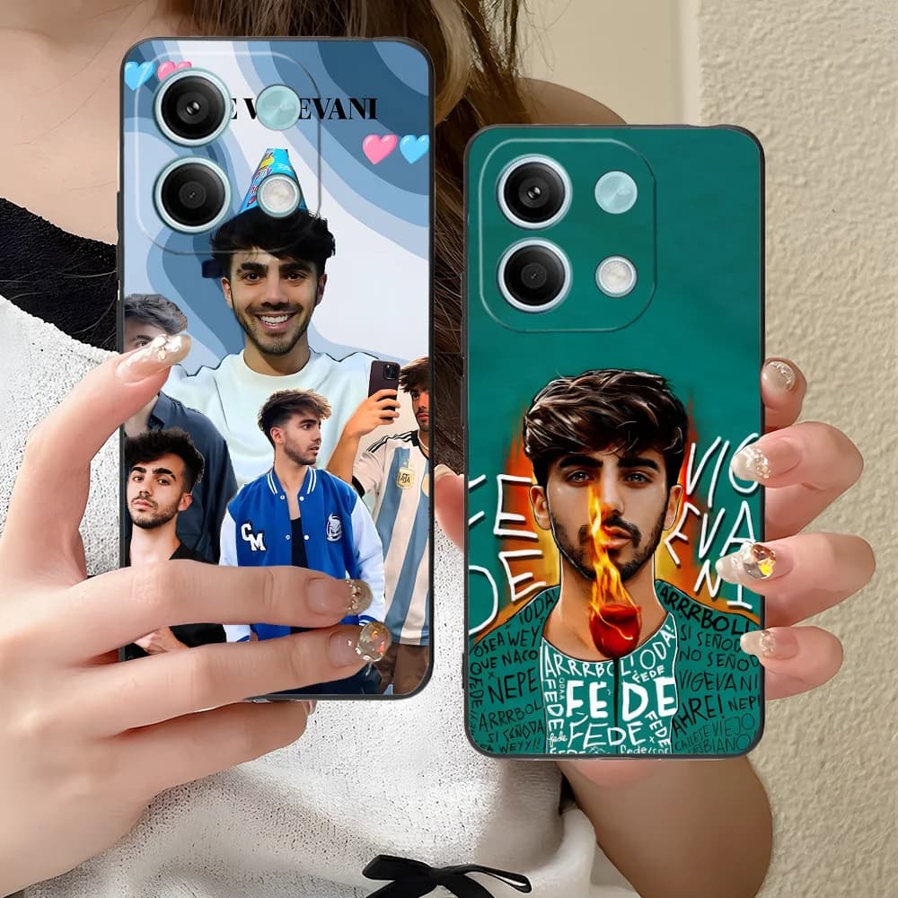 Custodia per telefono Fede Vigevani per Xiaomi Redmi Note 14 13 12 11 10 9 SA Pro Plus Lite 5G Cover per smartphone nera Cellulari