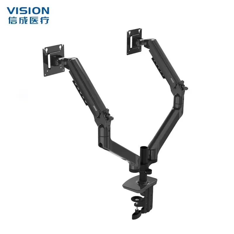 Dual Monitor Desk Mount Stand Gas Spring Adjustable Arm for 17 to 32 Inch LCD LED Computer Laptop Screens VESA Bracket Holder