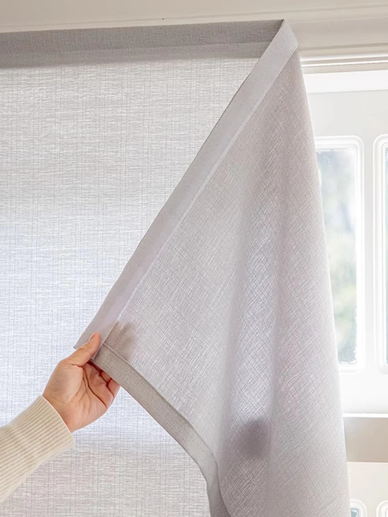Tenda con chiusura a gancio e anello con tenda velata in poliestere 100% comoda e altamente appiccicosa per la camera da letto del soggiorno di casa