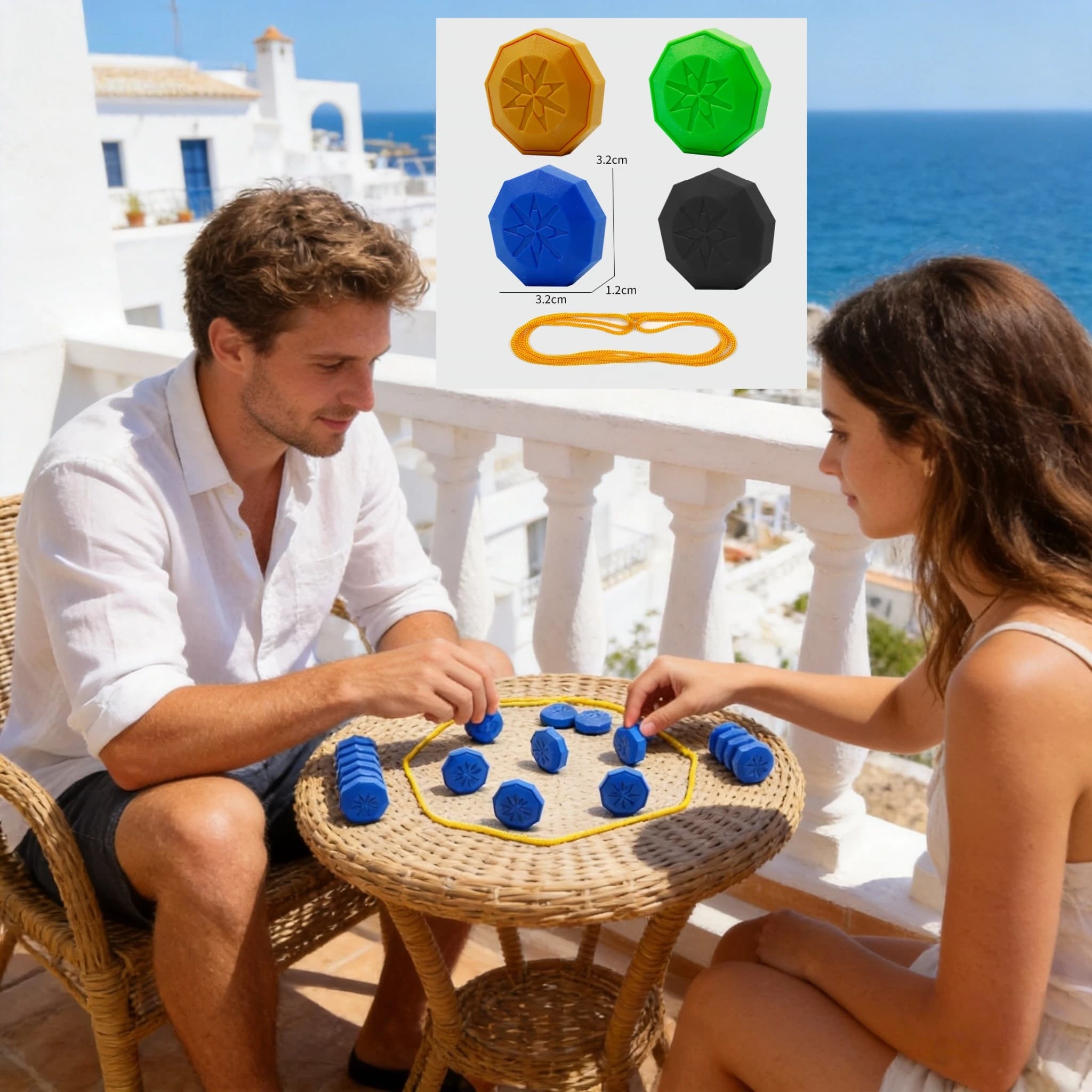 Portable Interactive Magnetic Stones Game Set with 20 Large 3.2cm Pieces Logic Strategy War Chess Board for Parties Christmas