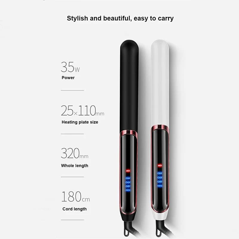 Professional portable dual-purpose flat iron ceramic hair straightener and curling iron straightening device straightening rod