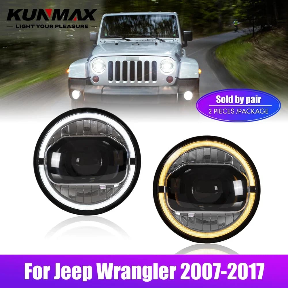 Pair of LED car headlights for Jeep Wrangler 2007-2017 Fari DRL Tuning signal Plug And Play