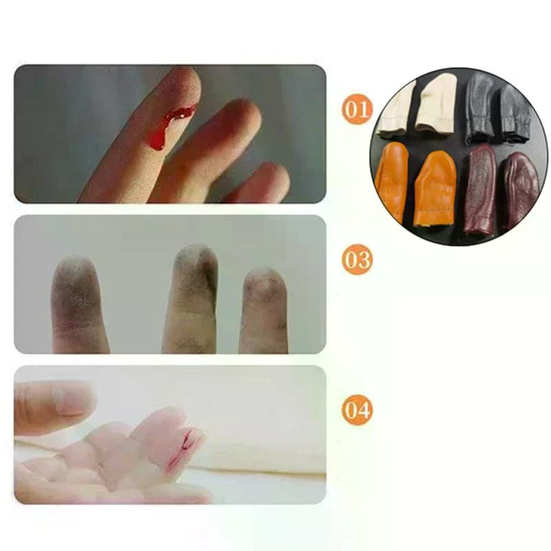 2Pcs Leather Thimble Finger Protector Needle Felting Embroidery Hand Craft Sewing Tool
