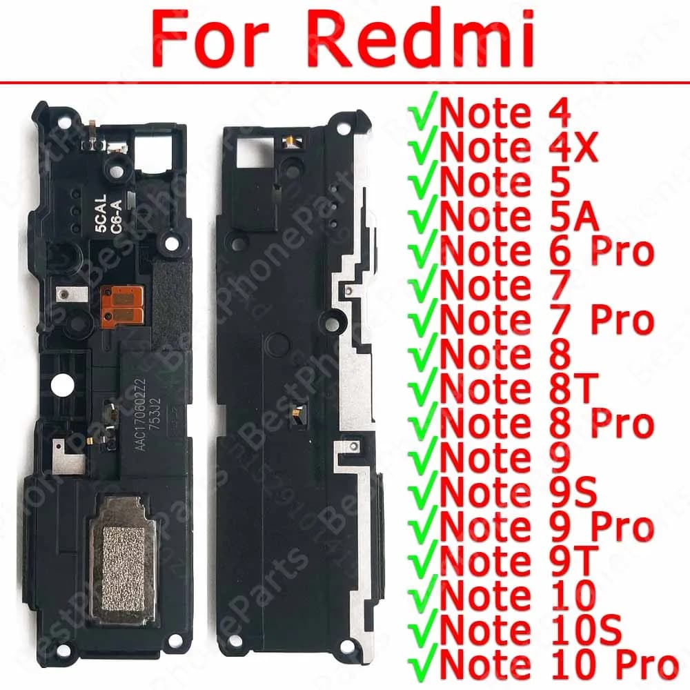 Buzzer Ringer per Redmi Note 8 8T 7 6 5 5A 4 4X 10 Pro 10S 9 9S 9T altoparlante modulo audio pezzi di ricambio