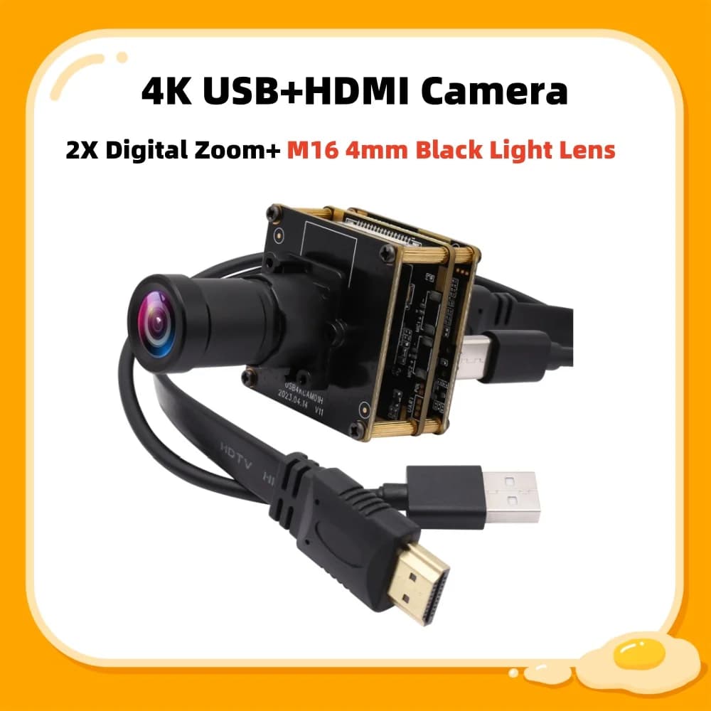 USB camera module SVPRO 4K HDMI IMX415 Webcam streaming H265 H264 2160P 30fps USB camera with digital zoom lens Blacklight