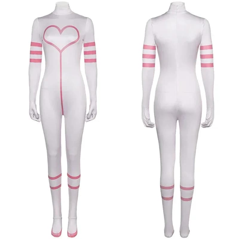 Angel Dust Girls Cosplay Jumpsuits Costume Anime Cartoon Inn Roleplay Pink Bodysuits Women Disguise Clothing Halloween Outfitsv;