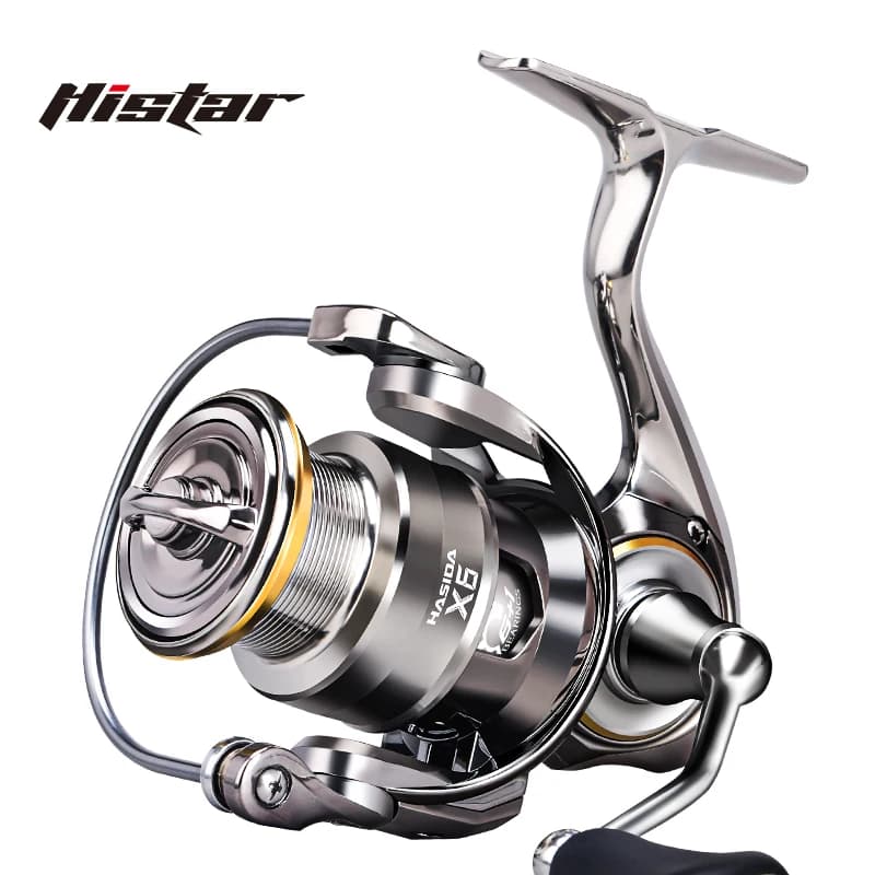 HISTAR X6 Rapporto elevato 6 + 1 BB Colata lunga 5.2:1 Corpo in metallo 4 kg Potenza di trascinamento Esche leggere professionali Mulinello da pesca con filatura
