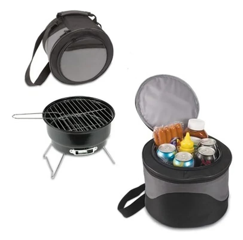 Portable BBQ Grill Non-stick Surface Folding Barbecue Charcoal Grill Mini Round Outdoor Camping Picnic BBQ Tool