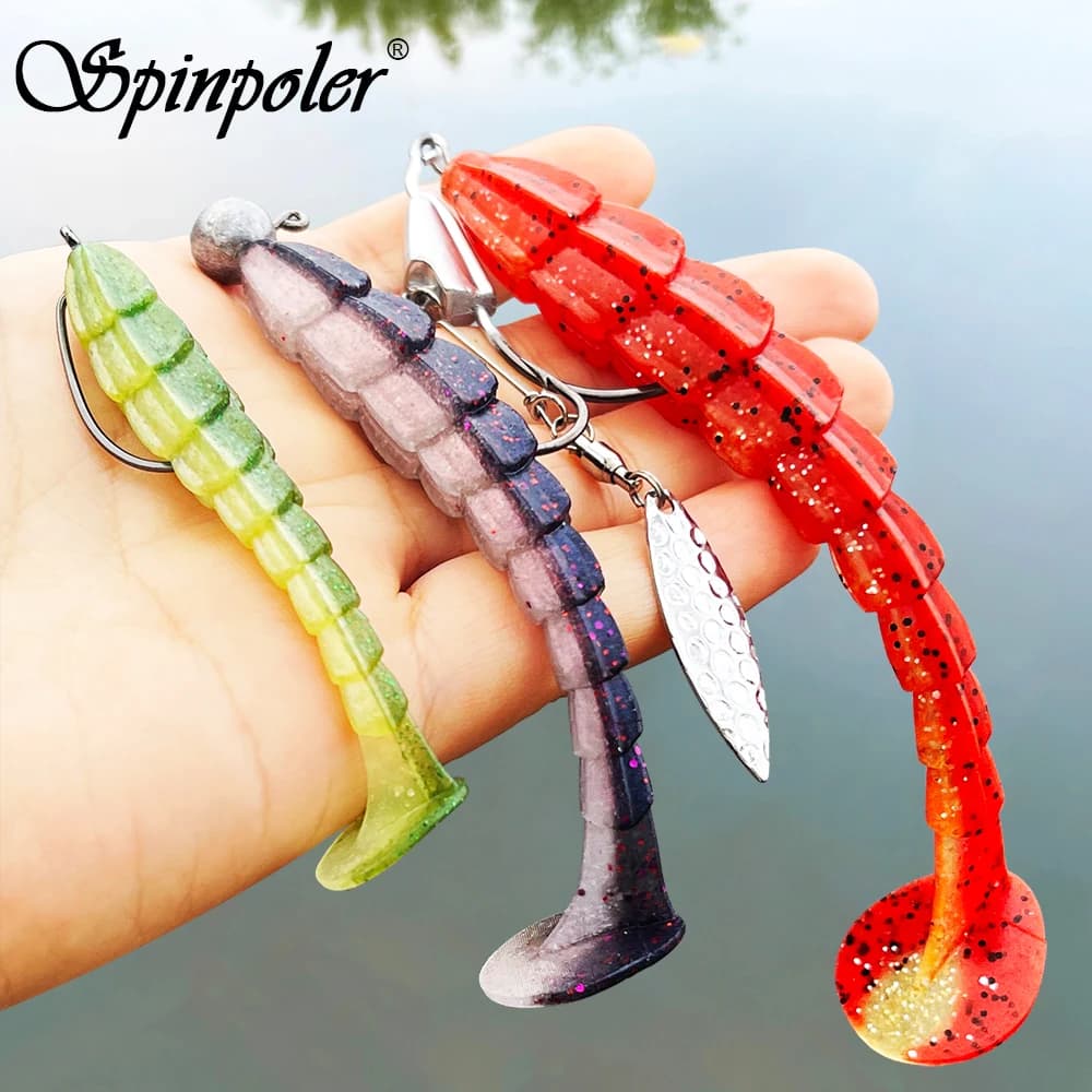 Spinpoler Breaker 7cm 9cm 11.5cm Esca morbida Richiamo di pesca Paddle T Coda Stick Verme Sale Shad Swimbait Wobbler Bass Pike Trota