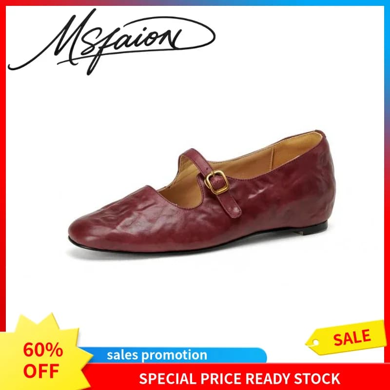 2026 Autumn Mary Jane Shoes Round Toe Heel 3cm Hidden Inner Wedge TPR Sole Sheepskin Office Daily Flats Women Pumps G605