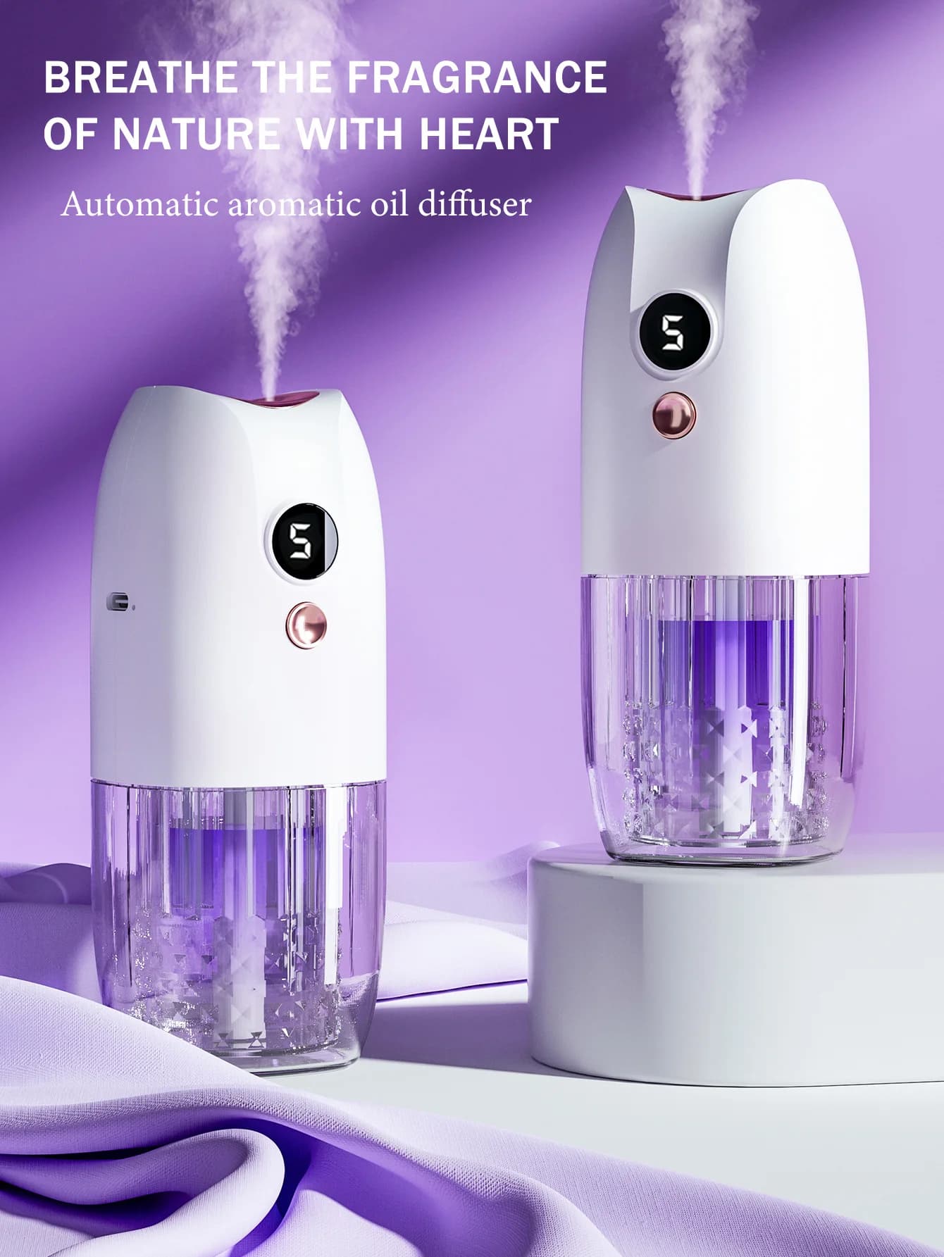 Multifunctional rechargeable portable aromas diffuser of essential oils deodorant timer for car home bathroom