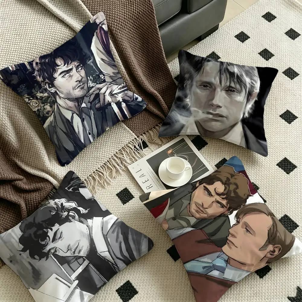 American TV Series H-Hannibal Pillow Anime Pillow Sofa Bed Head Pillow Cover Cushion Cover 45x45 cm Fashion