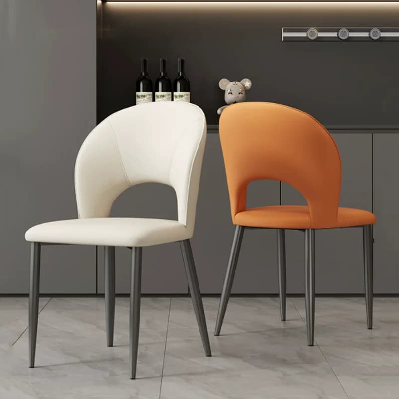Set di 2 sedie da pranzo moderne con gambe in metallo, sedie da pranzo classiche, comode e minimaliste, mobili per la casa